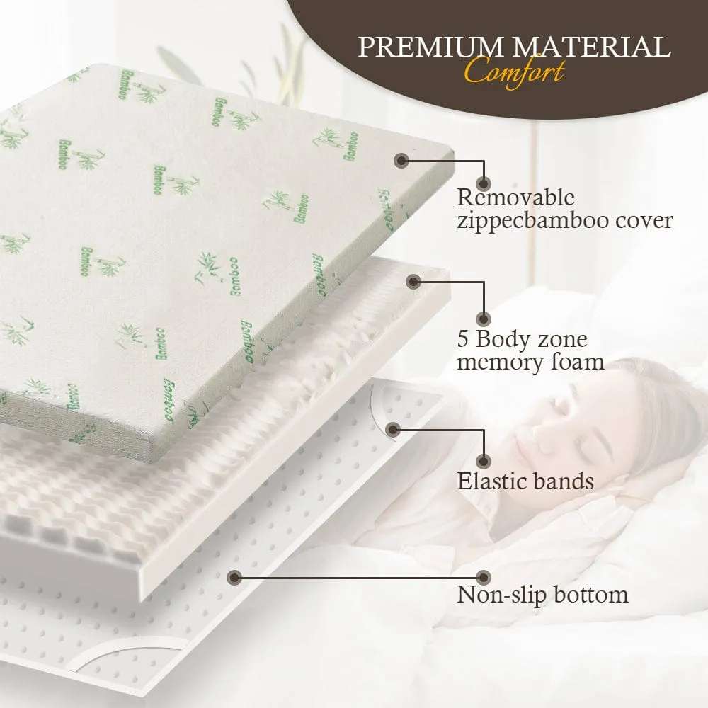 4cm Memory Foam Mattress Topper | with Bamboo Cover | Double