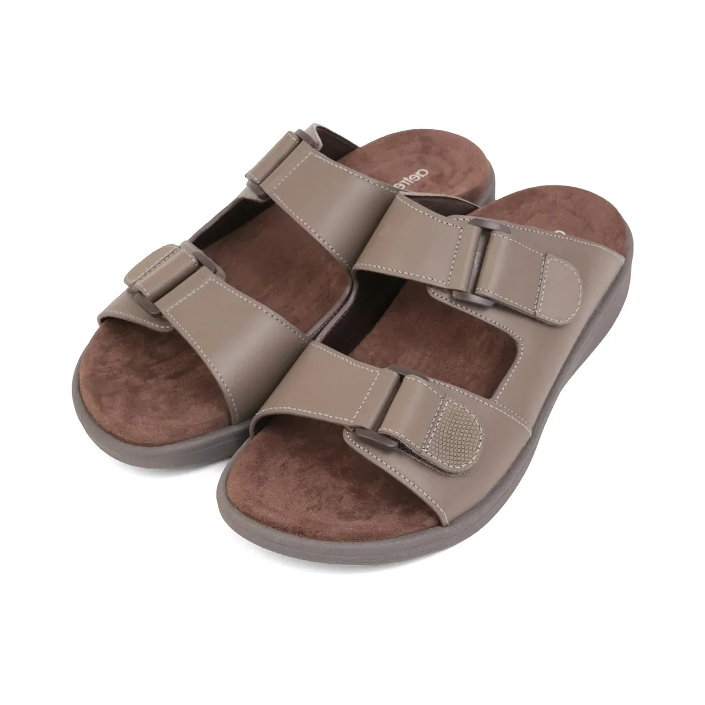 Aetrex Premium Comfort Suede Foot Bed Arabic Sandals Stone
