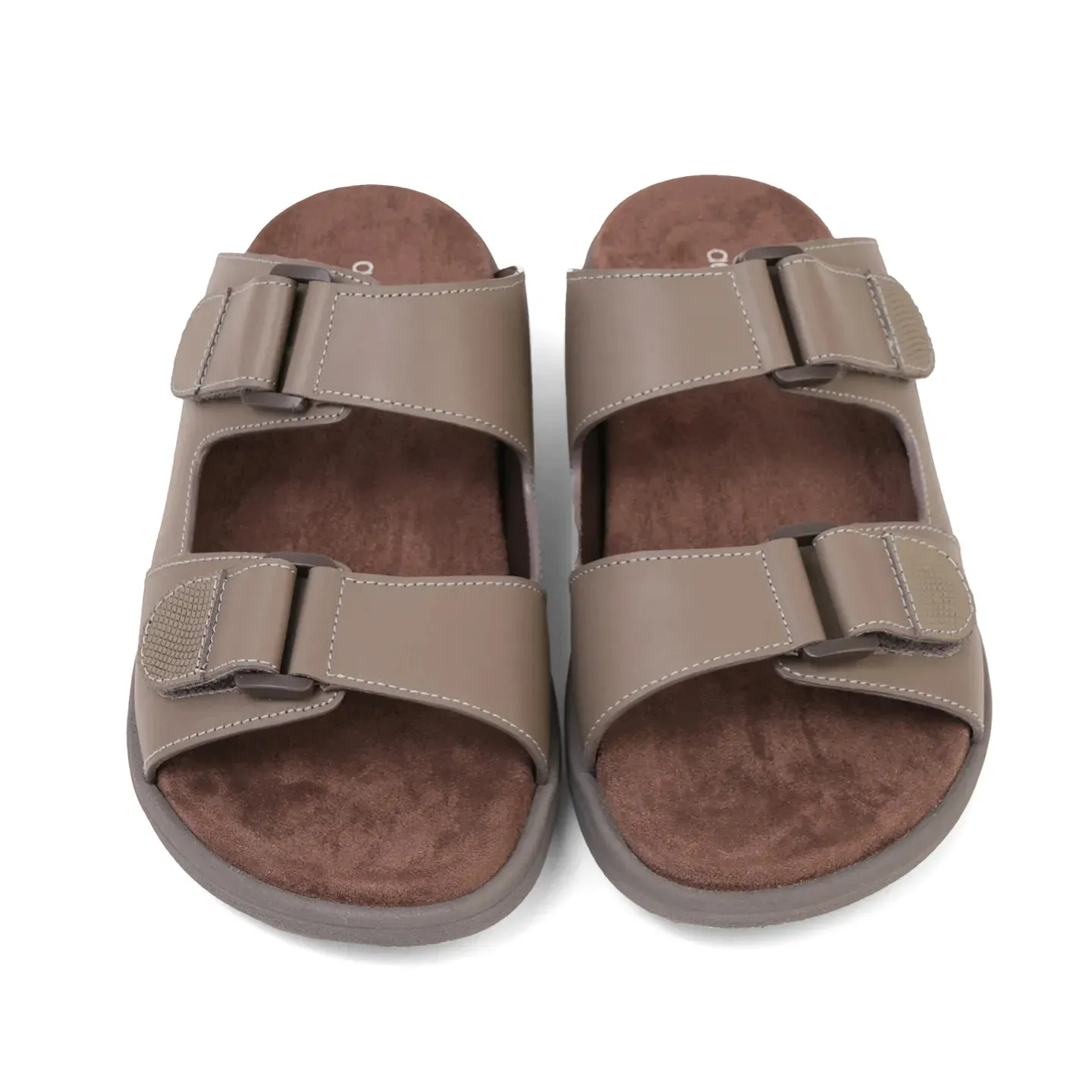 Aetrex Premium Comfort Suede Foot Bed Arabic Sandals Stone