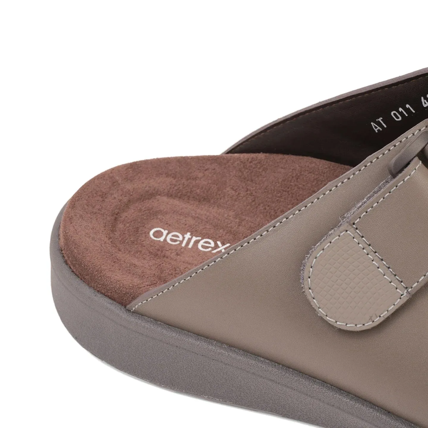 Aetrex Premium Comfort Suede Foot Bed Arabic Sandals Stone