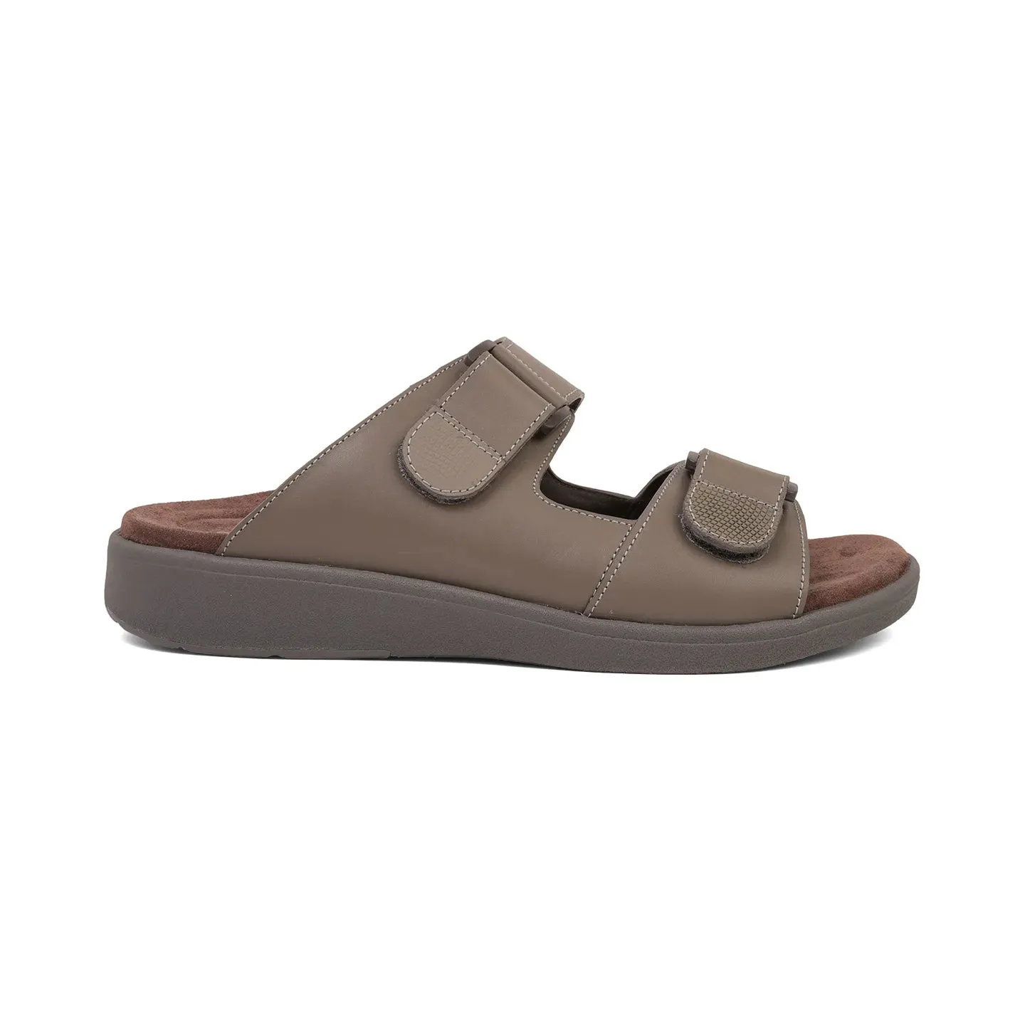 Aetrex Premium Comfort Suede Foot Bed Arabic Sandals Stone