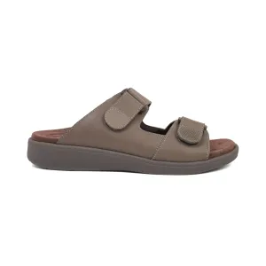 Aetrex Premium Comfort Suede Foot Bed Arabic Sandals Stone