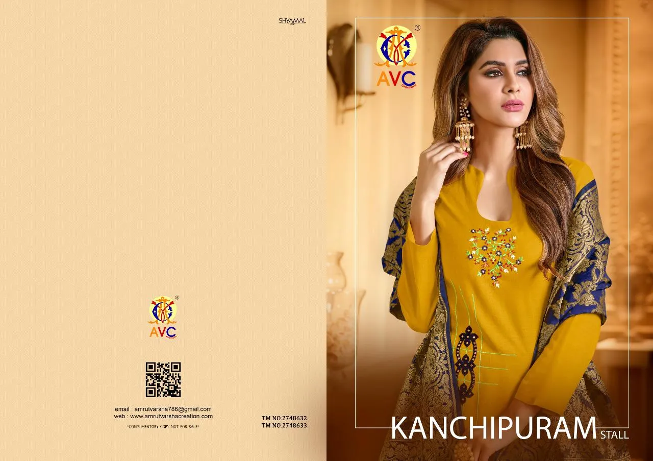Avc Launched Kanichipuram Stall Cotton Casual Wear Salwar Suits
