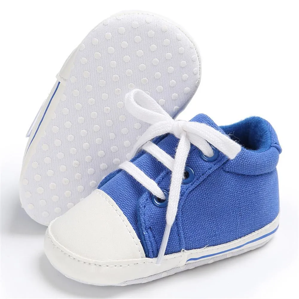 Baby Unisex Canvas Lace Up Solid Sneakers Wholesale