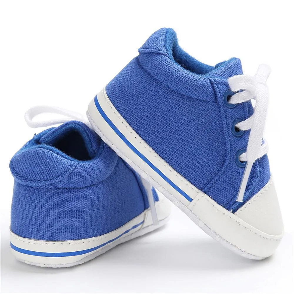 Baby Unisex Canvas Lace Up Solid Sneakers Wholesale
