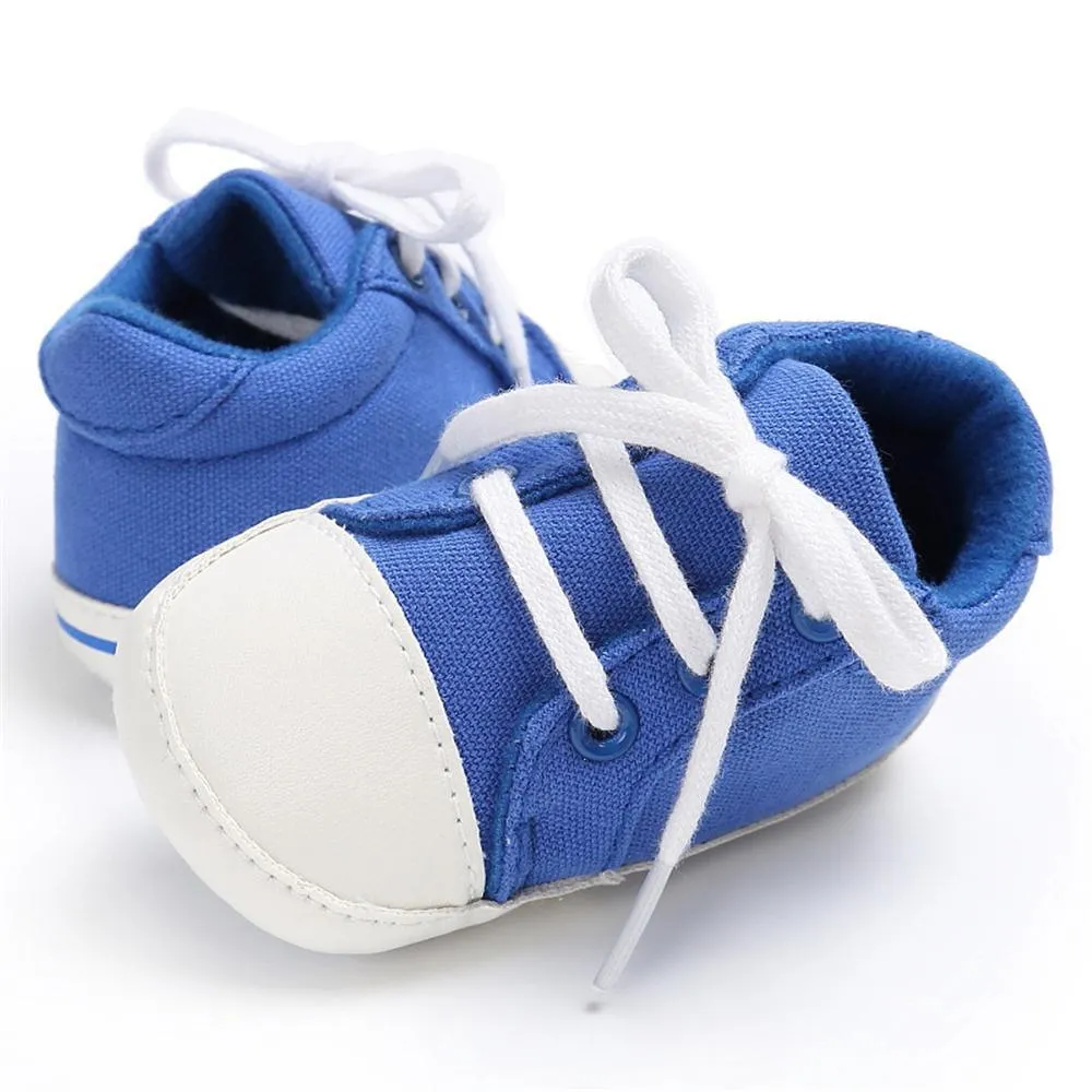 Baby Unisex Canvas Lace Up Solid Sneakers Wholesale