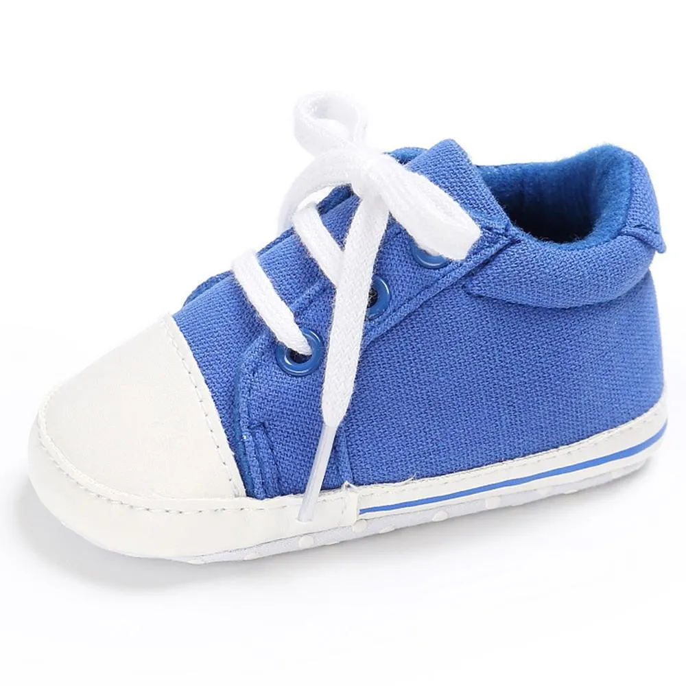 Baby Unisex Canvas Lace Up Solid Sneakers Wholesale