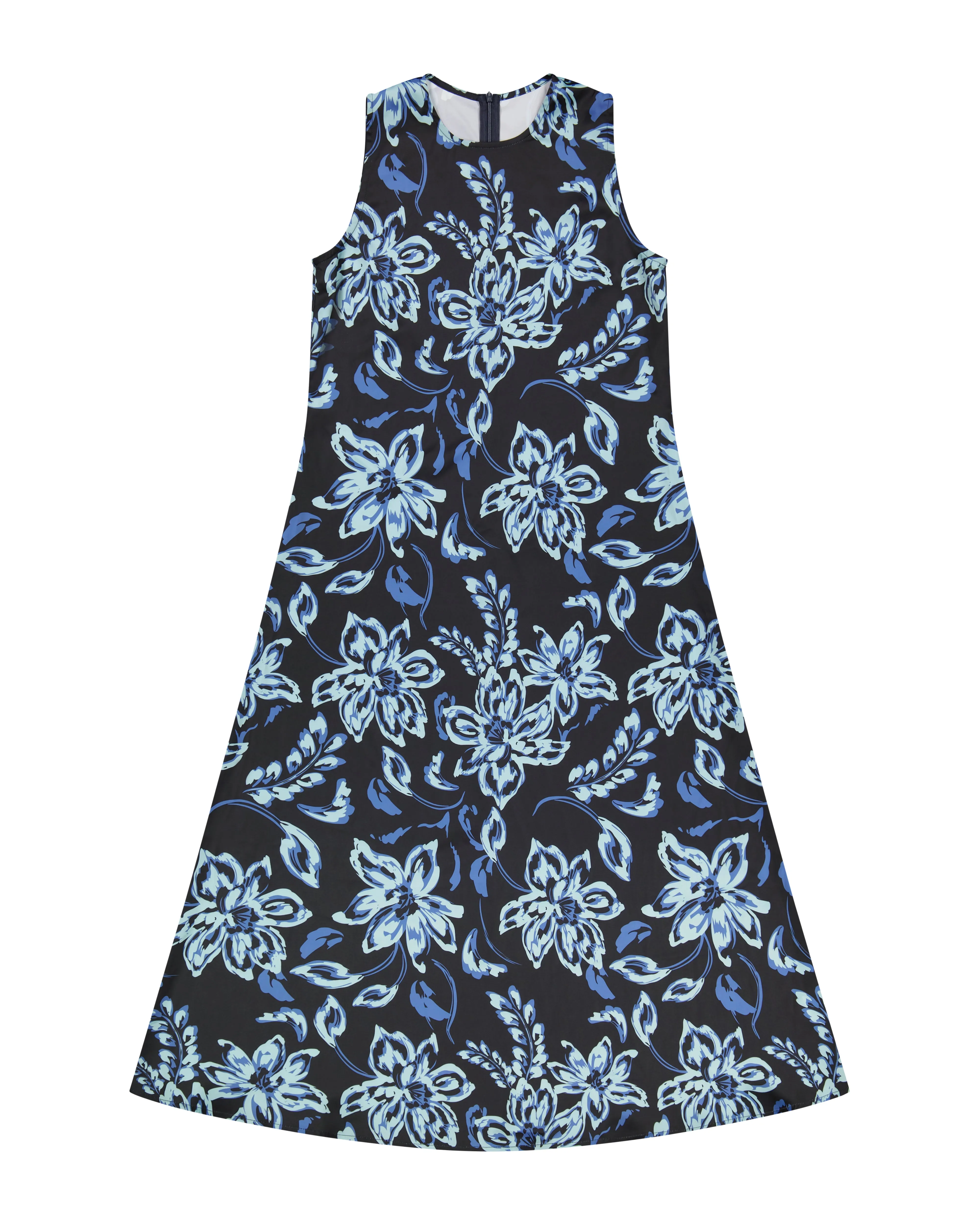 Bliss Crew Neck Slip Dress Navy Floral