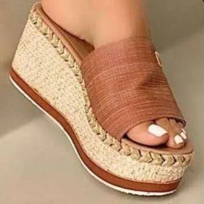 Braided Detail Womens Open Toe Wedge Sandals