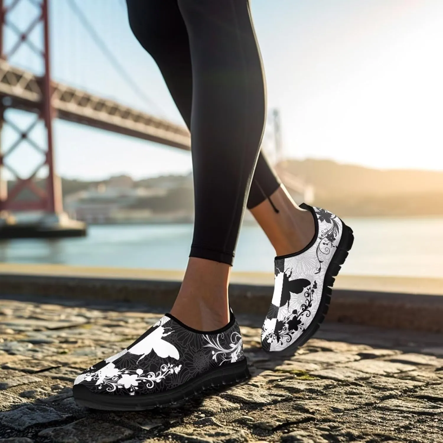 Casual Slip On Walking Shoes for Women Lady Breathbale Mesh Sport Shoes Light Weight Road Running Shoes Comfort Footwear for Travel