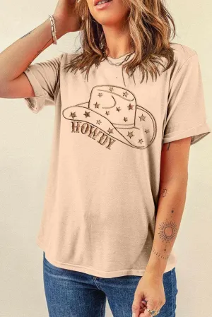 Chic hat graphic tee for casual wear