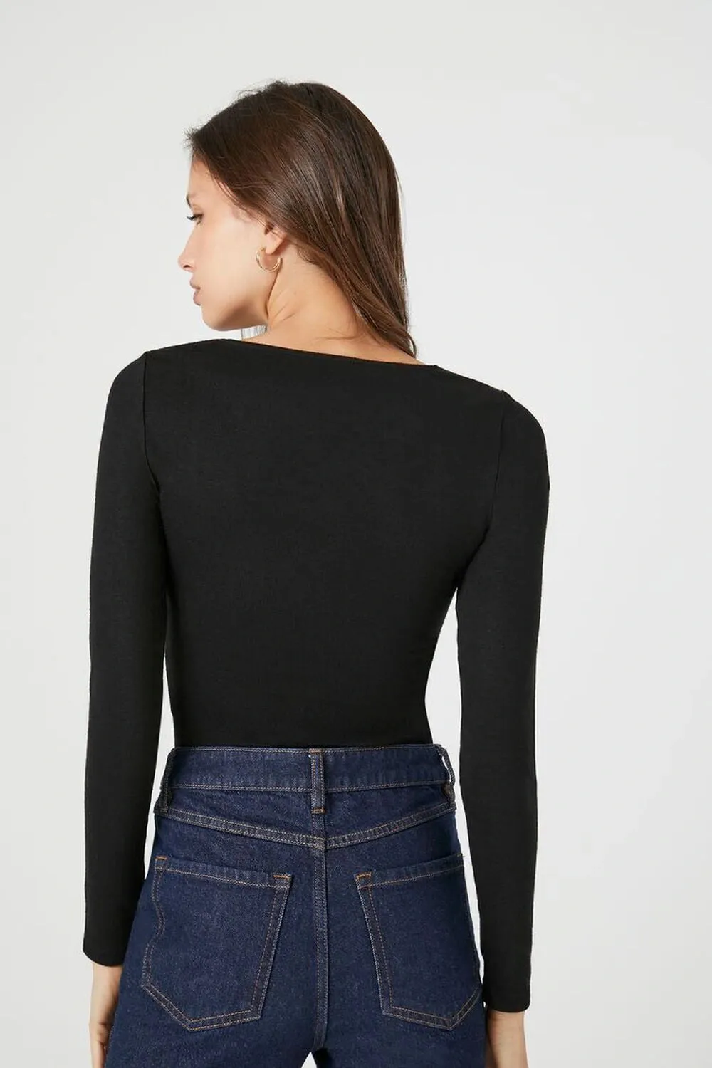 Chic Square Neck Long Sleeve Top