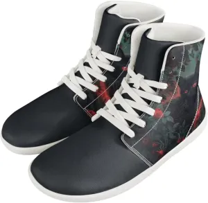 Coloranimal Barefoot Shoes Women High Top Sneakers Womens Athletic Shoes Walking Shoes Lace Up Fashion Sneakers Wide Toe Box Shoes