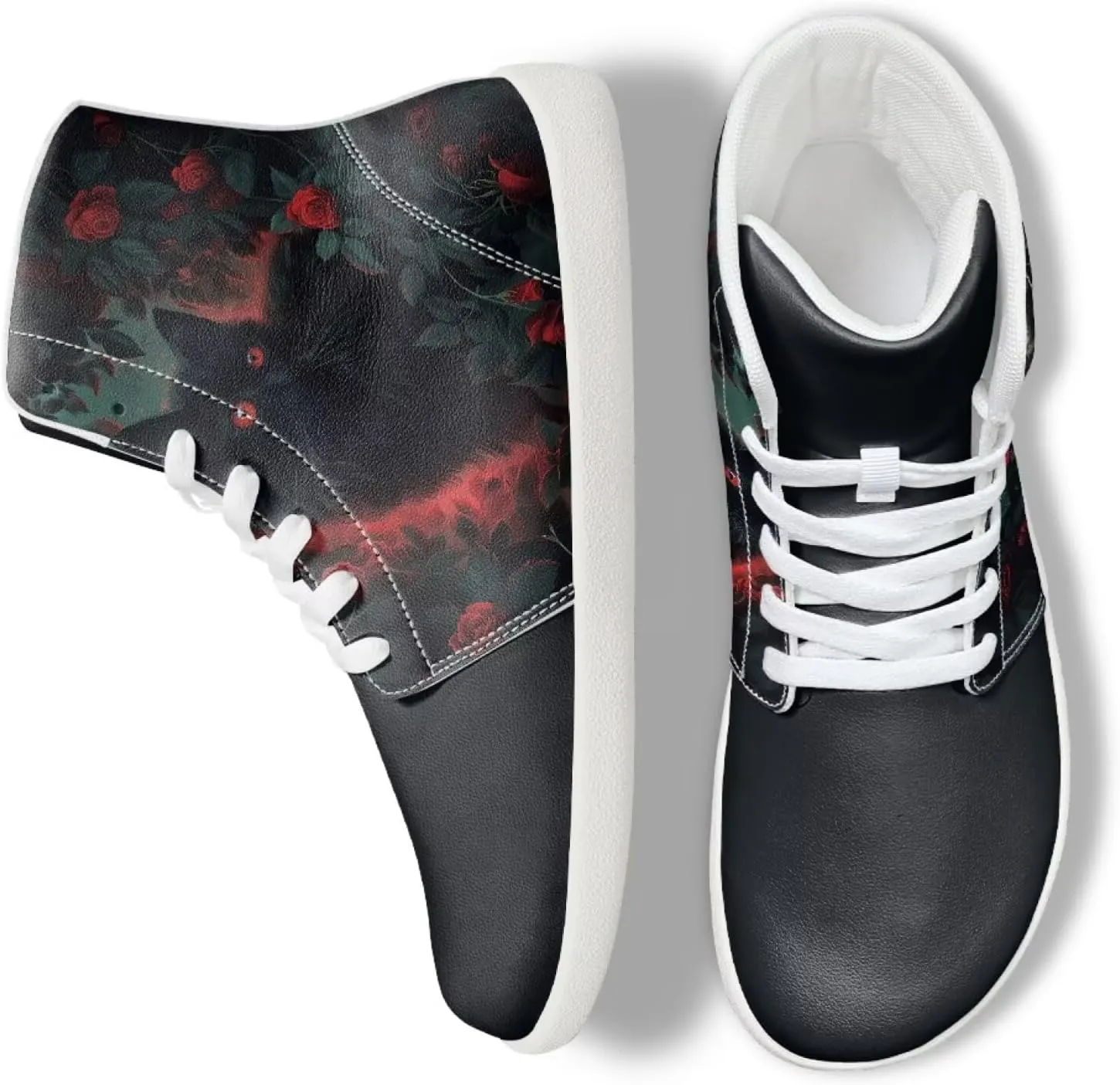 Coloranimal Barefoot Shoes Women High Top Sneakers Womens Athletic Shoes Walking Shoes Lace Up Fashion Sneakers Wide Toe Box Shoes