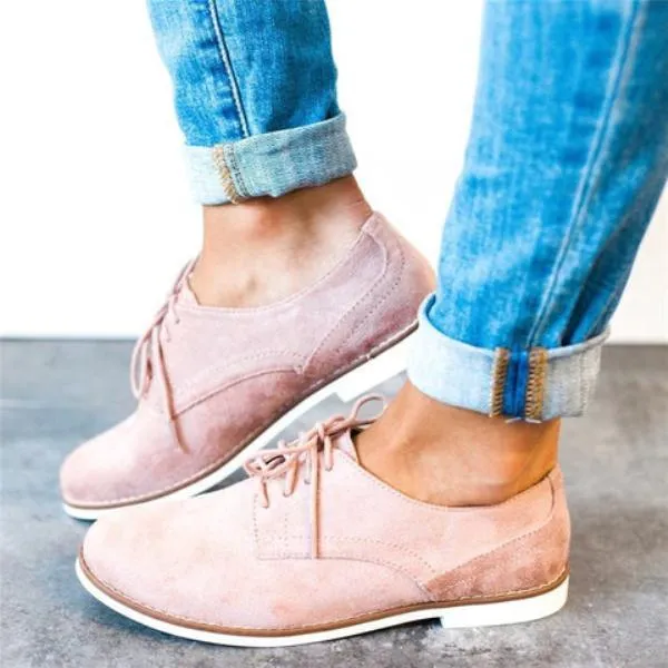 Comfort Low Heel Oxford Shoes Lace-up Daily Loafers