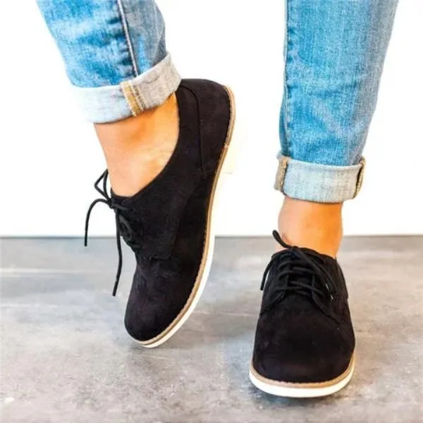 Comfort Low Heel Oxford Shoes Lace-up Daily Loafers