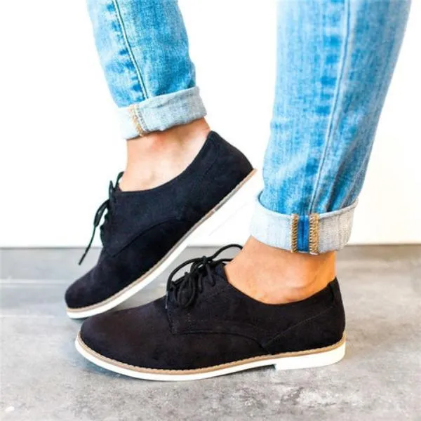Comfort Low Heel Oxford Shoes Lace-up Daily Loafers