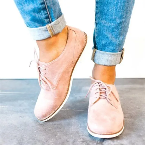 Comfort Low Heel Oxford Shoes Lace-up Daily Loafers