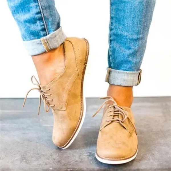 Comfort Low Heel Oxford Shoes Lace-up Daily Loafers