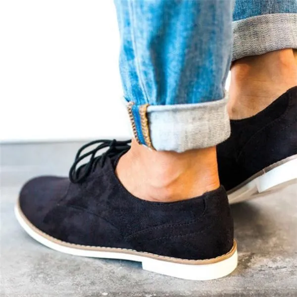 Comfort Low Heel Oxford Shoes Lace-up Daily Loafers