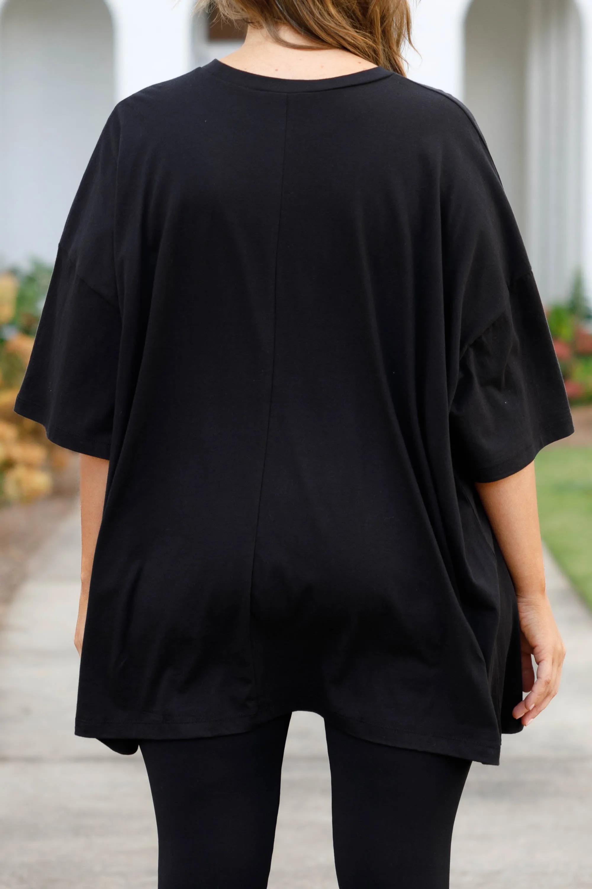 Daisy Picking Boyfriend Tee, Black