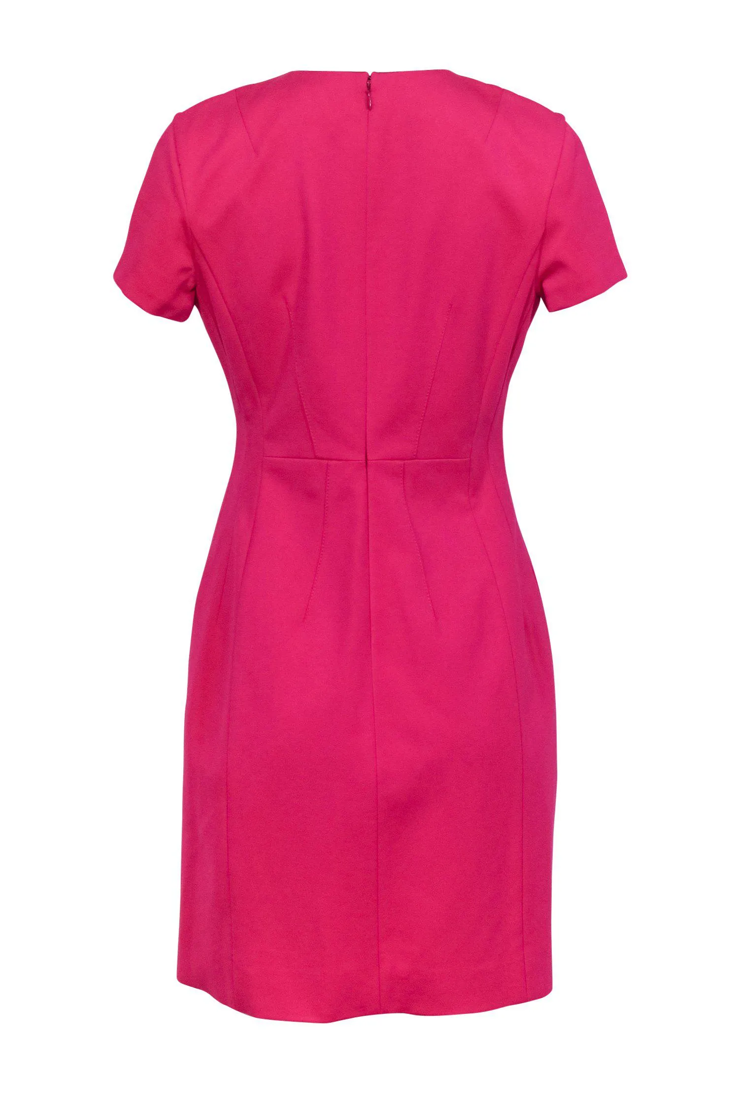 Diane von Furstenberg - Hot Pink Short Sleeve Sheath Dress Sz 8