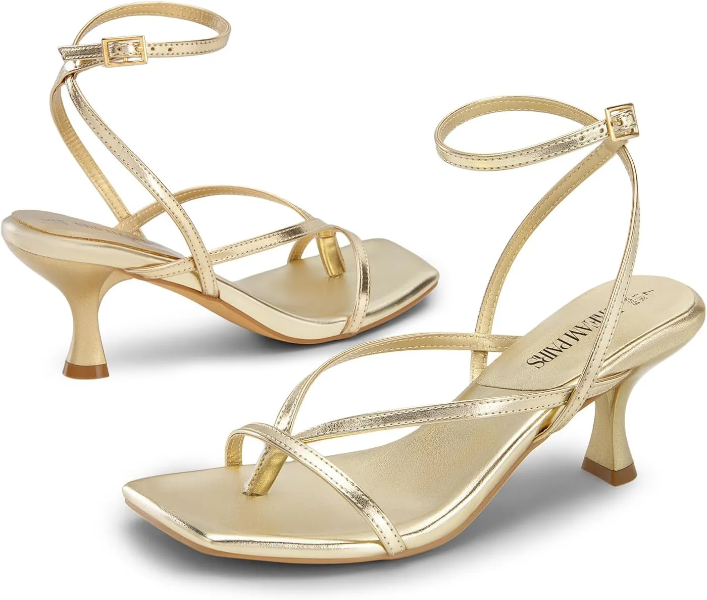 DREAM PAIRS Women's kitten Low Strappy Lace Up Heels Open Square Toe Thong Ankle Strap Heels Sexy Fashion Comfort Dress Shoes Party Sylvestra Pumps Heeled Sandals