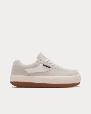 Espresso Suede White Low Top Sneakers