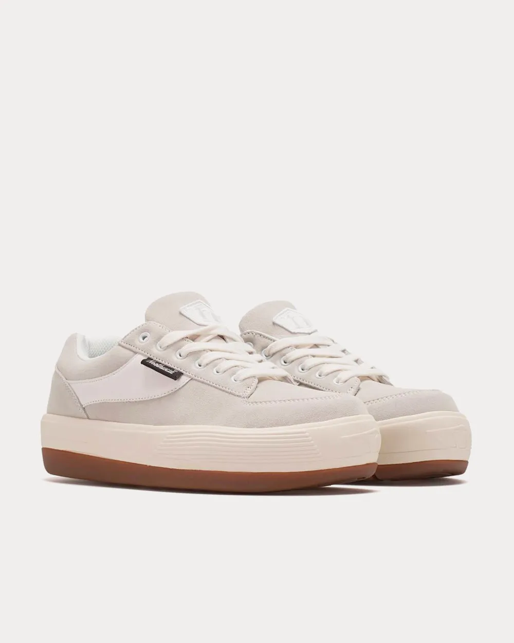 Espresso Suede White Low Top Sneakers