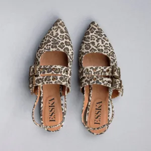 Esska Hope Slingback Flats in Leopard