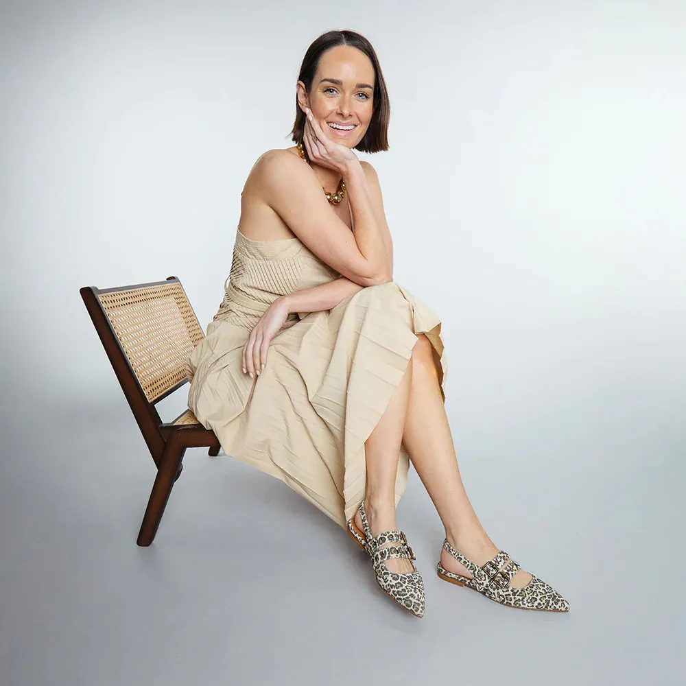 Esska Hope Slingback Flats in Leopard