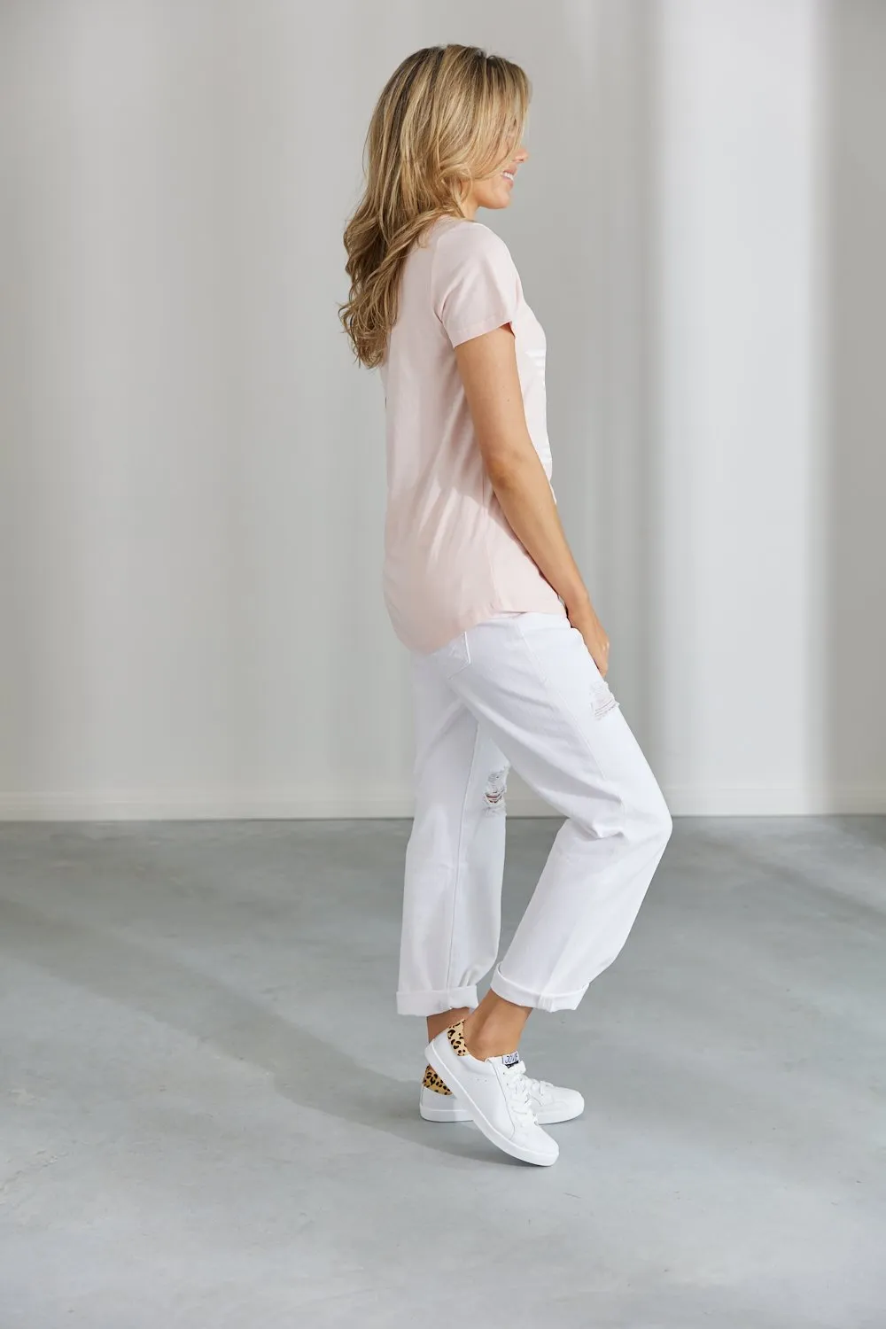 Evie Tee - Pink w White Star