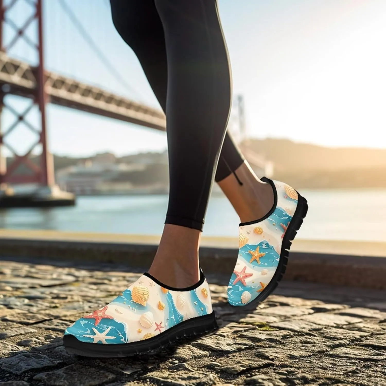 Fashion Walking Shoes for Woman Girls Comfortable Slip On Casual Shoe Light Soft Running Sneakers for Climbing Size 5.5-11.5 Black Sole