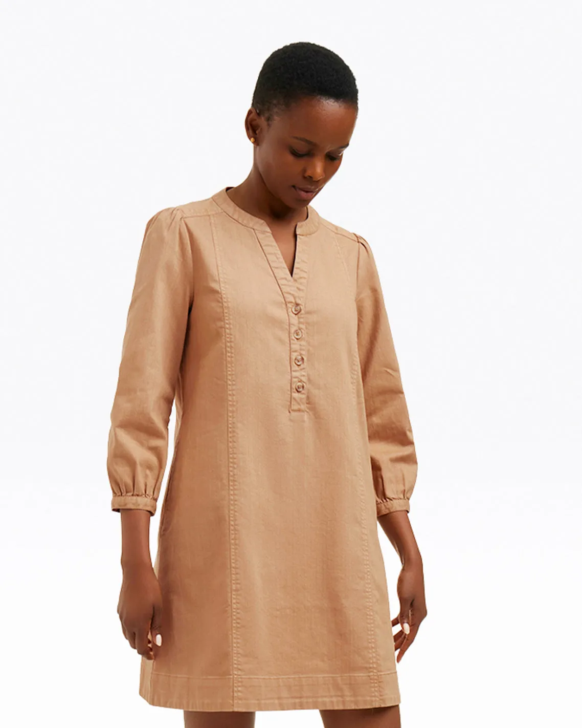 Felicity Popover Shift Dress in Croissant