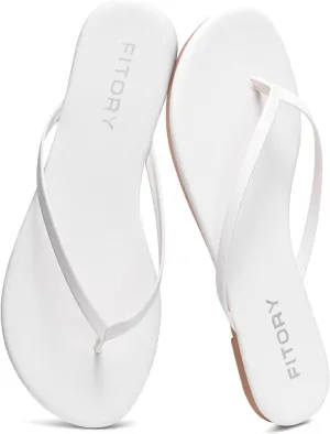 FITORY Womens Fashion Flip Flops Comfortable Leather Summer Beach Thong Walking Sandals on Indoor Outdoor Size 6-11