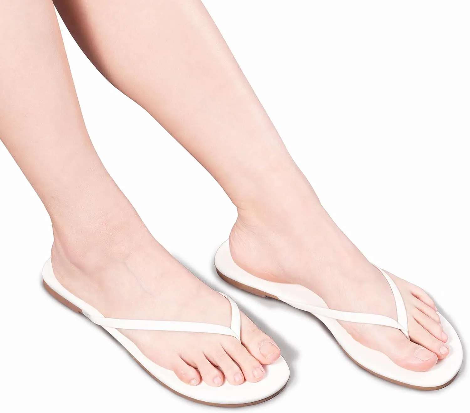 FITORY Womens Fashion Flip Flops Comfortable Leather Summer Beach Thong Walking Sandals on Indoor Outdoor Size 6-11