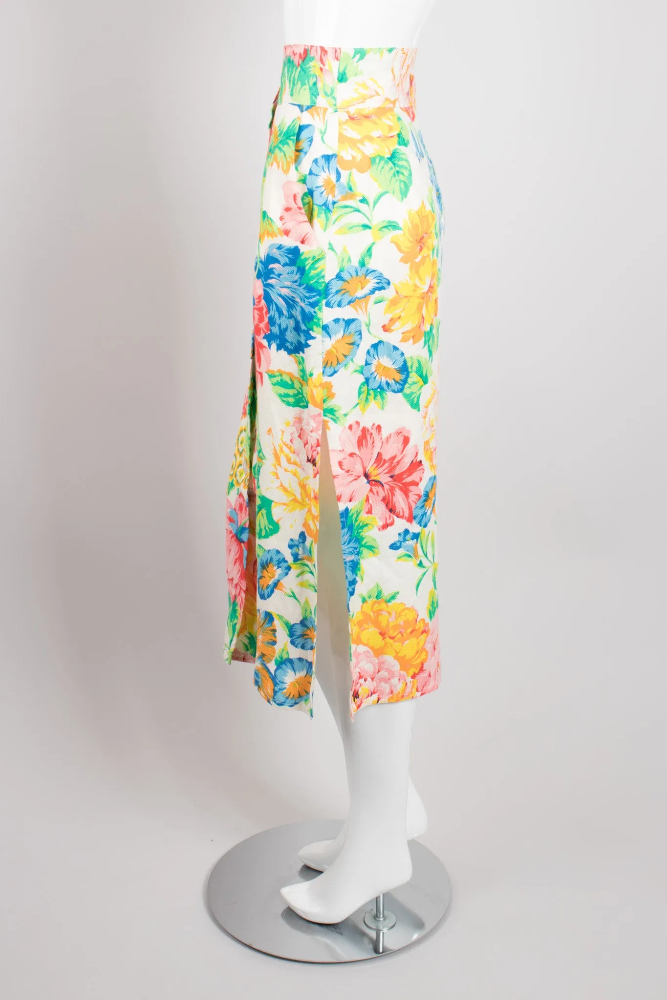Flax Floral Print Top & Skirt Set