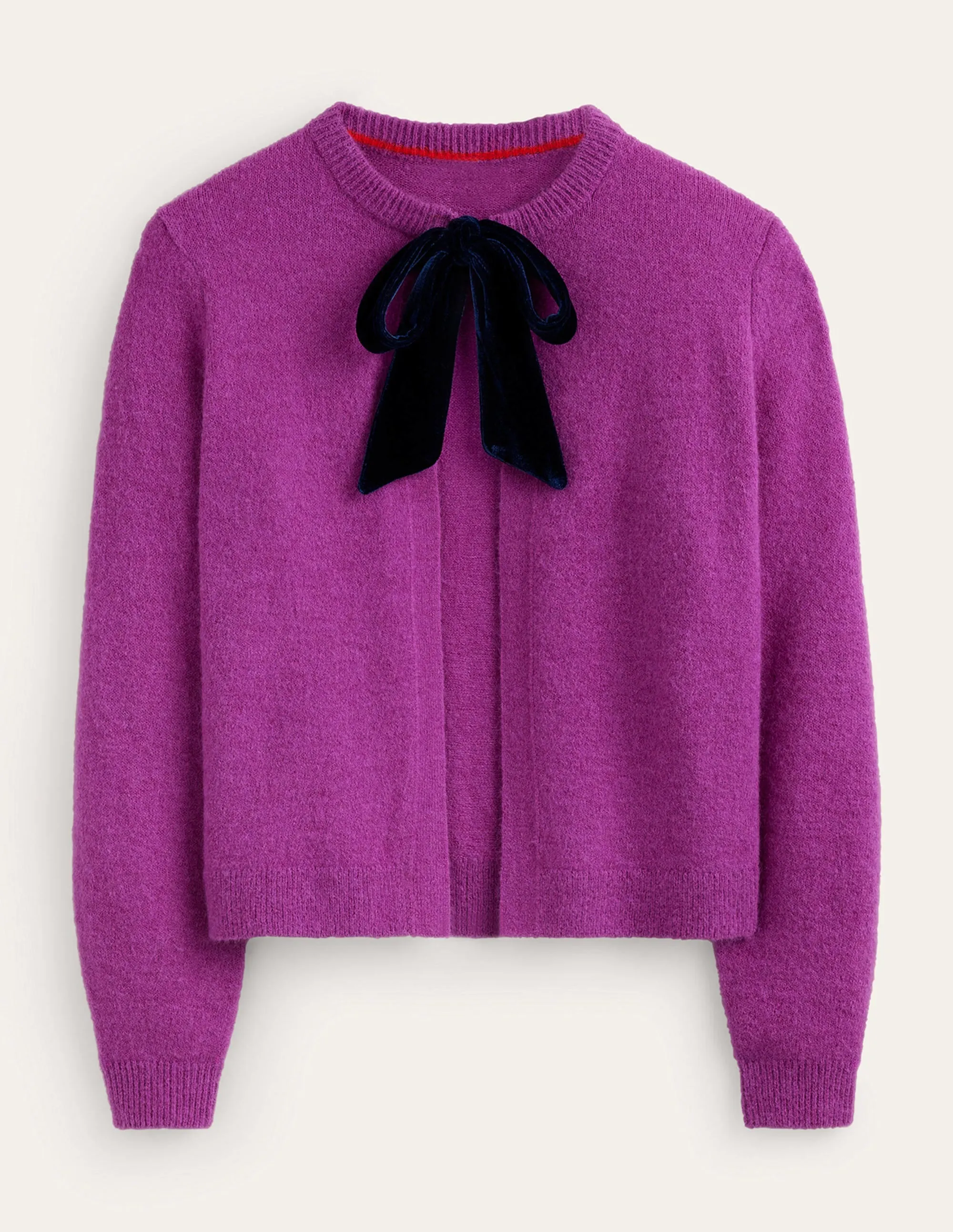 Fluffy Bow Cardigan-Festival Fuchsia