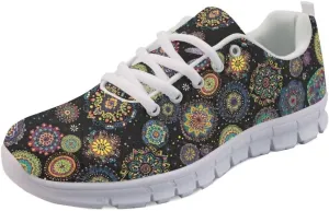 FOR U DESIGNS Vintage Rose Floral Print Women's Fashion Sneaker Comfortable Walking Running Shoes