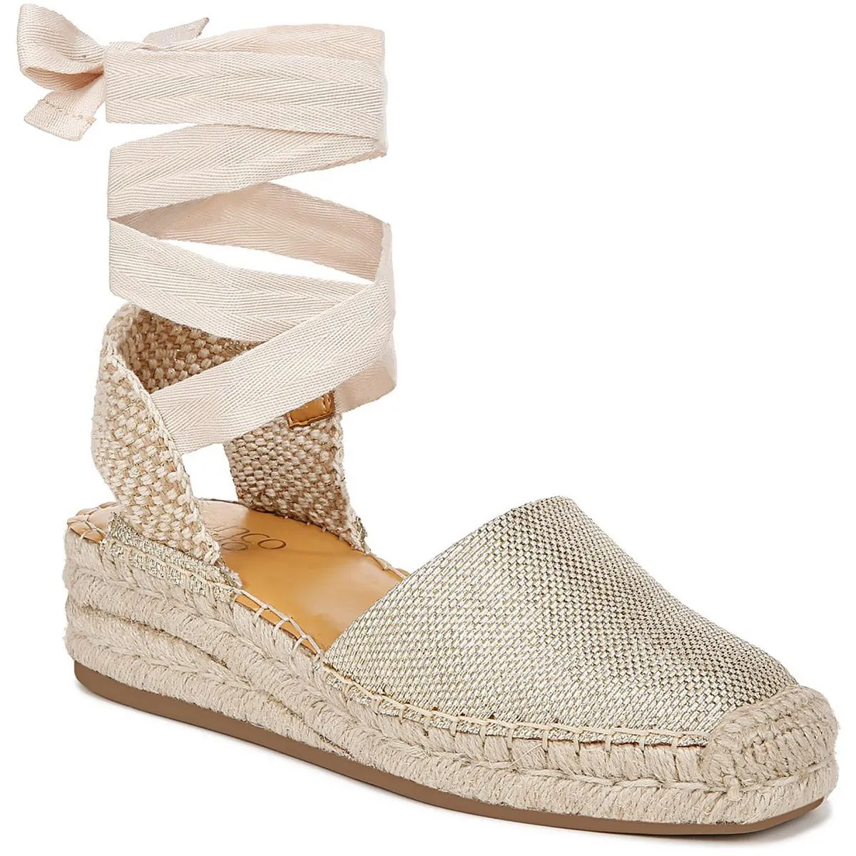 Franco Sarto Womens Britney Canvas Woven Espadrilles