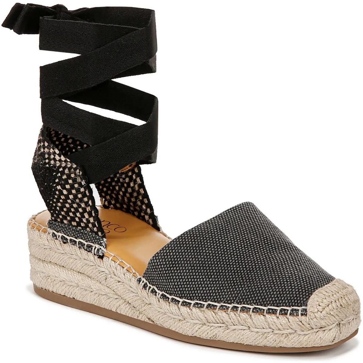 Franco Sarto Womens Britney Canvas Woven Espadrilles
