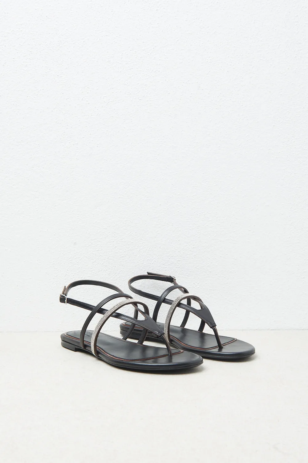 Genuine leather flat sandals