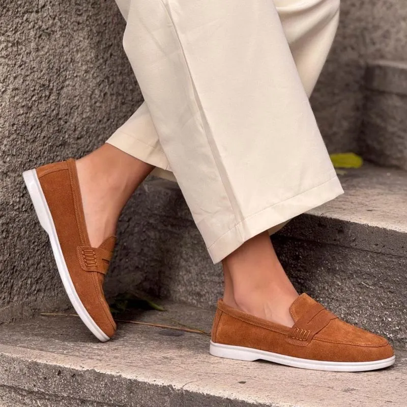 Genuine Suede Flat Sole Women's Loafers