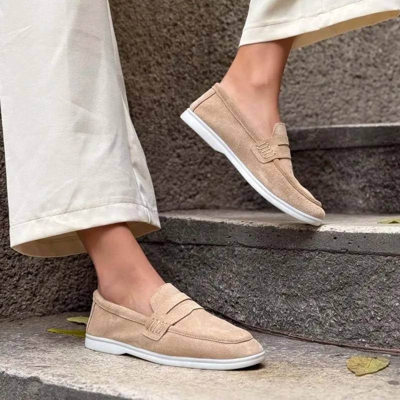 Genuine Suede Flat Sole Women's Loafers