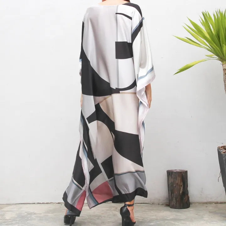 Geometric Digital Printed Long Casual Wear Kaftan KAF0080