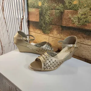 Golden Casual Sandals in Wedge