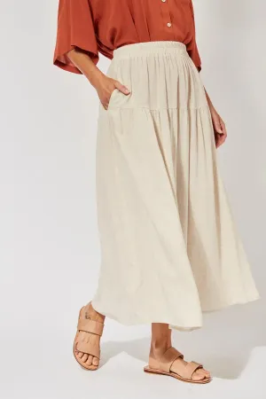 Haven Belize linen blend easy skirt Clay
