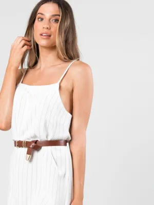 Heartbreaker Stripe Dress - Bright White