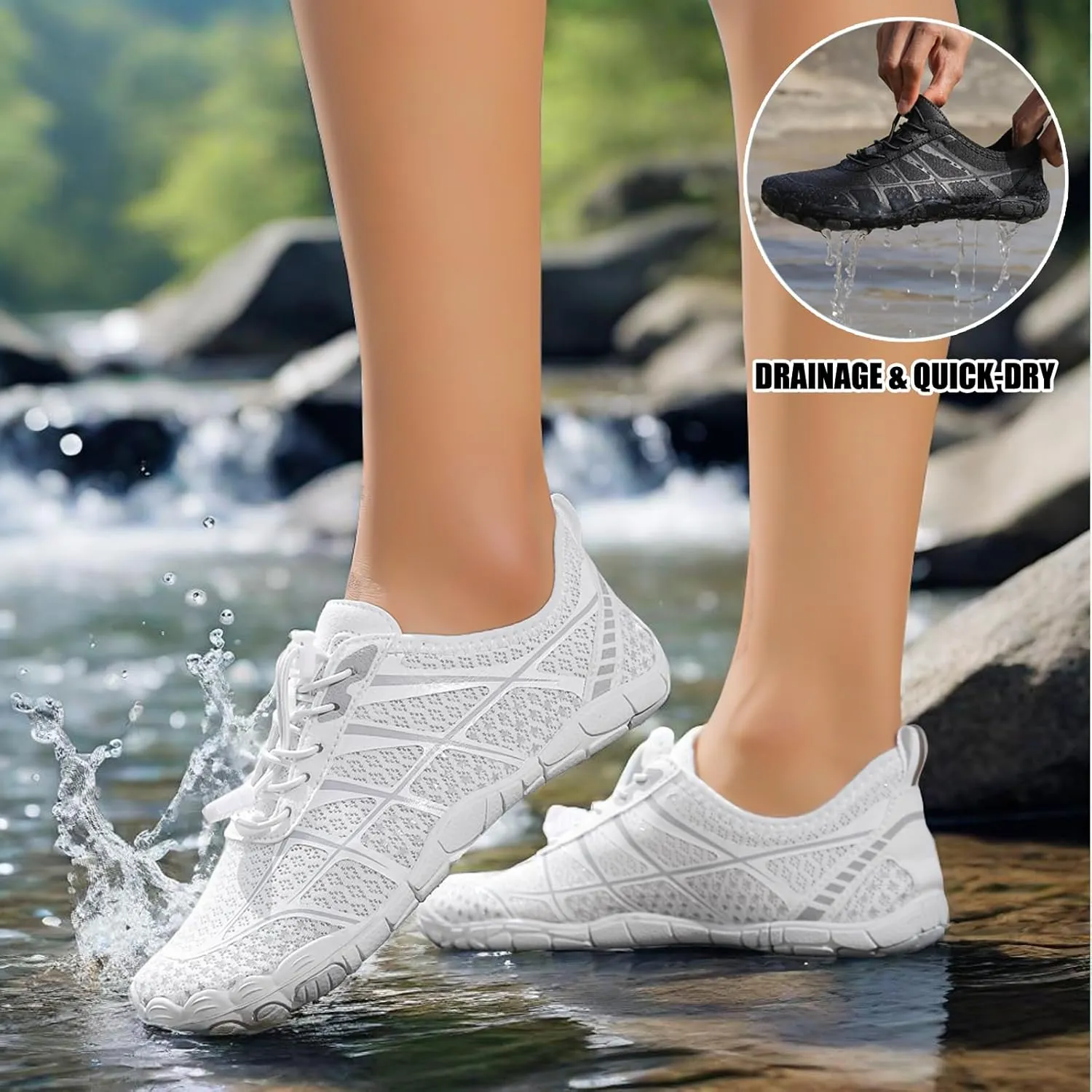 Hike Barefoot Shoes Womens Men,Unisex Barefoot Water Shoes Breathable, Anti-Slip Hiking Footwear for Athletic Wide Toe Shoe Footwear for Hiking, Walking, Running, Yoga, and Water Sports