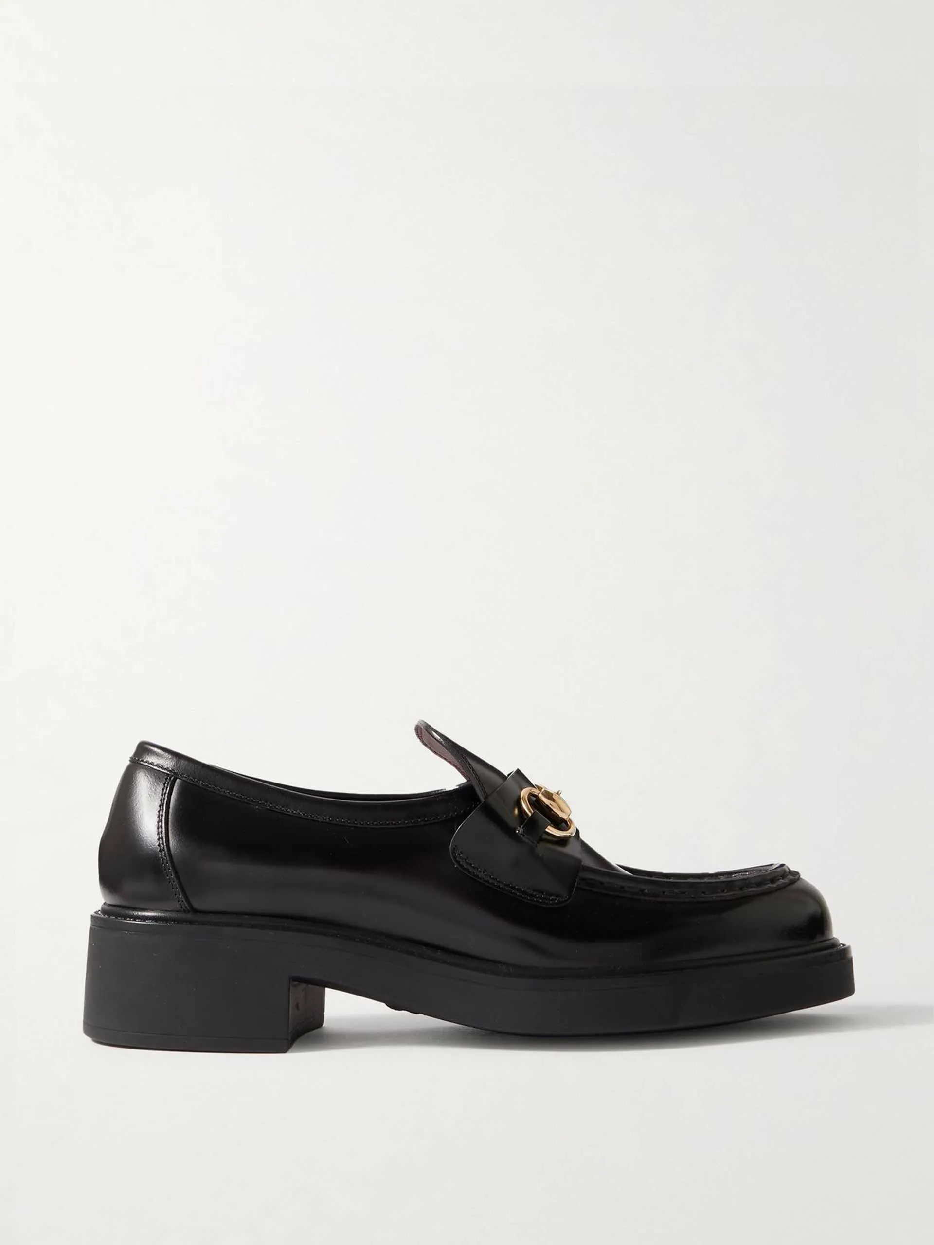 Horsebit-embellished leather loafers